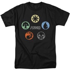 Magic The Gathering 5 Colors Adult 181 T-Shirt Black